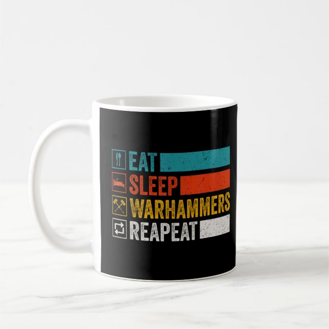 Mug Mangez Sleep Warhammers Répéter Gamer Retro Video  (Gauche)