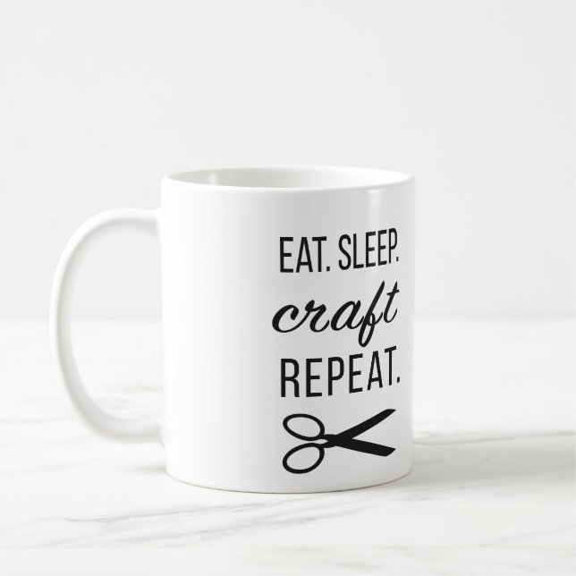 Mug Mangez. Sommeil. Métier. Répétition. Café et plus (Gauche)