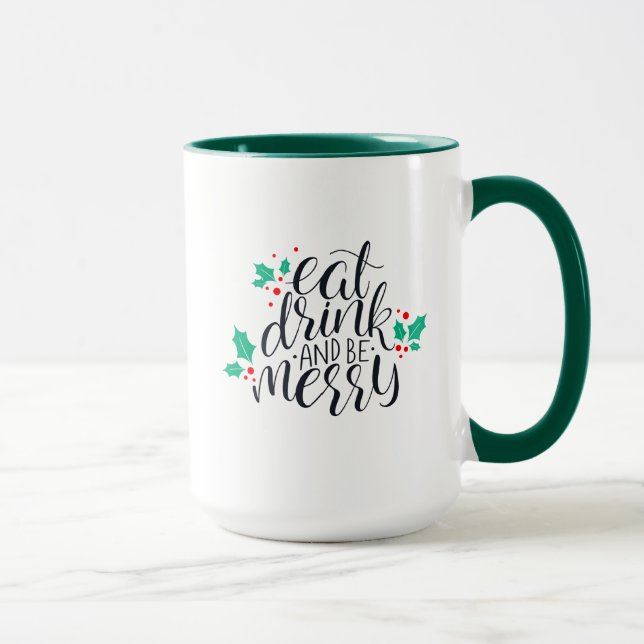 Mug Mangez un verre et soyez joyeux Design (Droite)