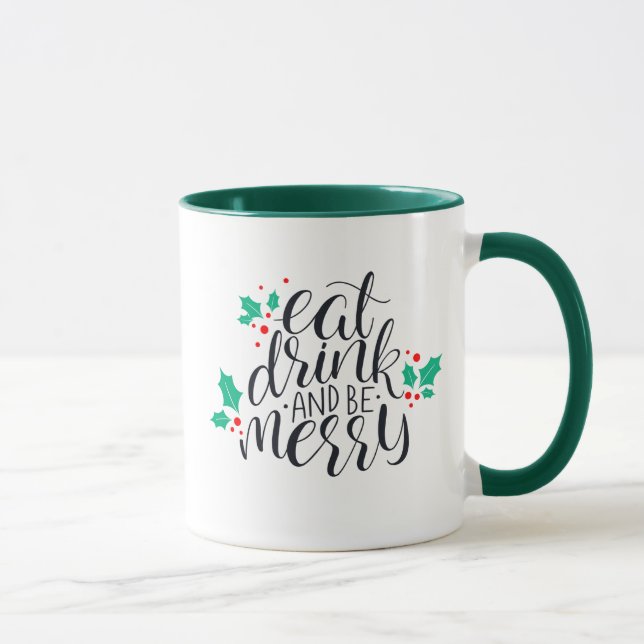 Mug Mangez un verre et soyez joyeux Design (Droite)
