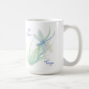 Mug Mangez Yoga Dormir, Fun Dit Aquarelle Dragonfly