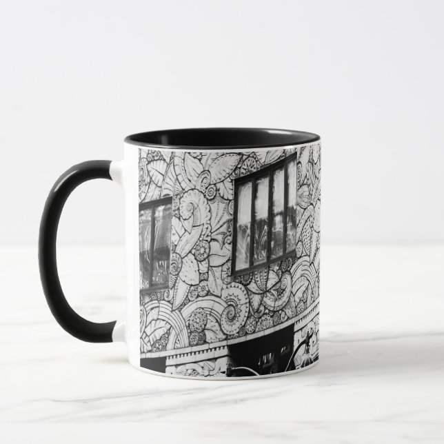 Mug Manhattan Art Déco, feuillage feutré de frise (Gauche)