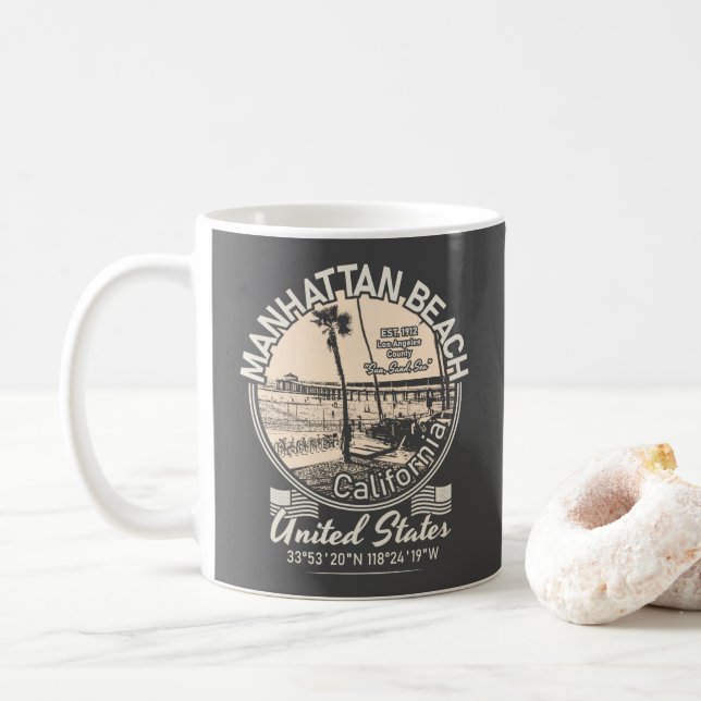 MUG MANHATTAN BEACH CITY - LOS ANGELES CALIFORNIE (Avec donut)