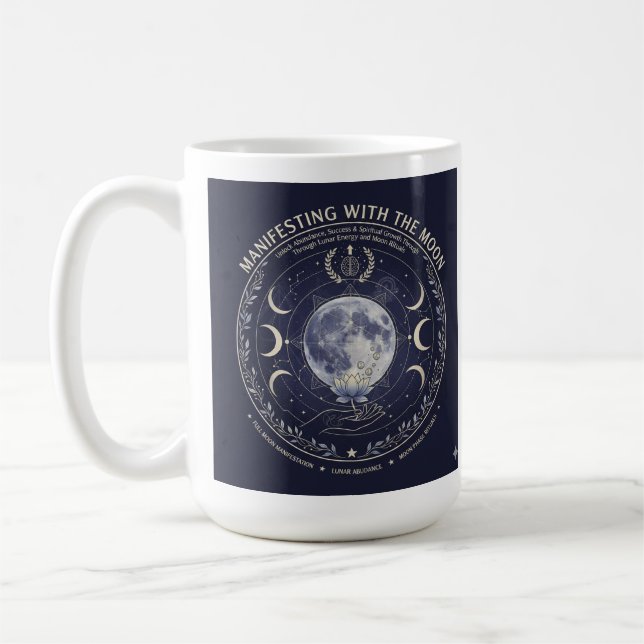 Mug Manifest with Moon: Abundance, Success, Rituals (Gauche)