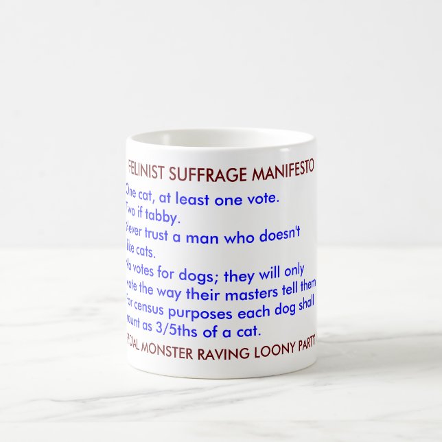 MUG MANIFESTE DE SUFFRAGE DE FELINIST (Centre)