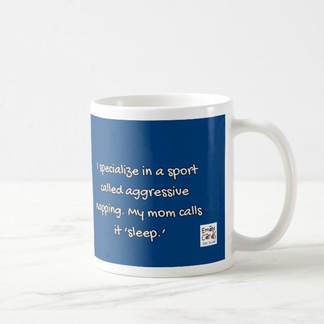 Mug ManoSays - Witty Line on Sleeping - (Droite)