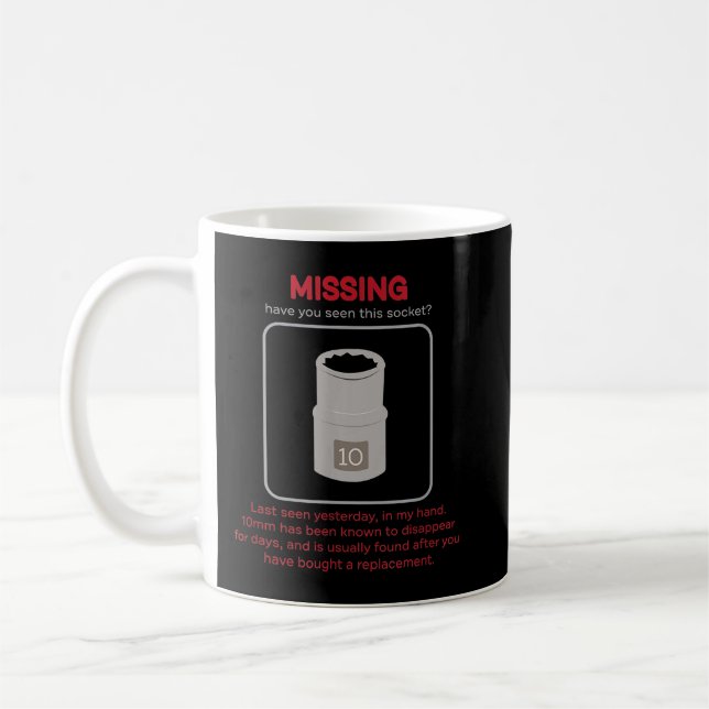 Mug Manquant 10mm Socket Funny Mécanique (Gauche)