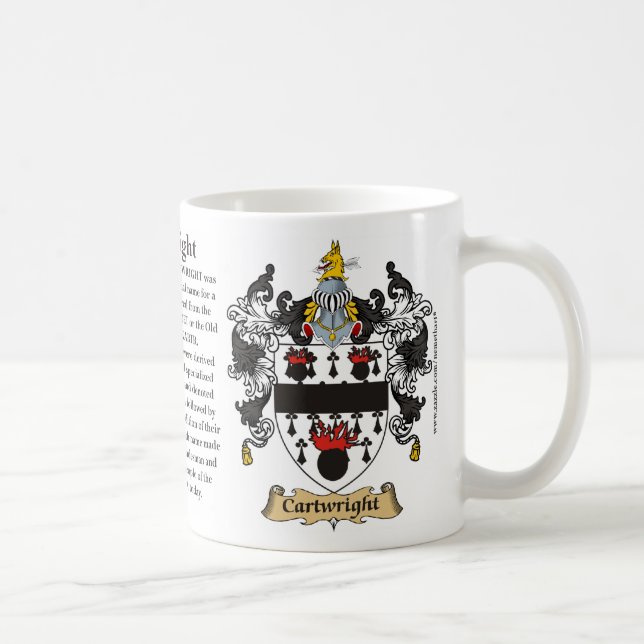 Mug Manteau de famille de Cartwright des bras (crête) (Droite)