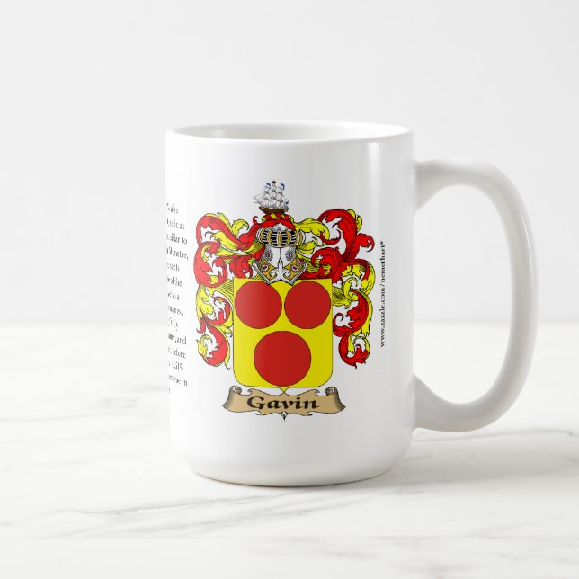 Mug Manteau de famille de Gavin des bras (Droite)
