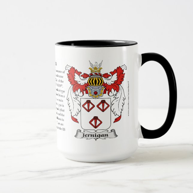 Mug Manteau de famille de Jernigan des bras (Droite)