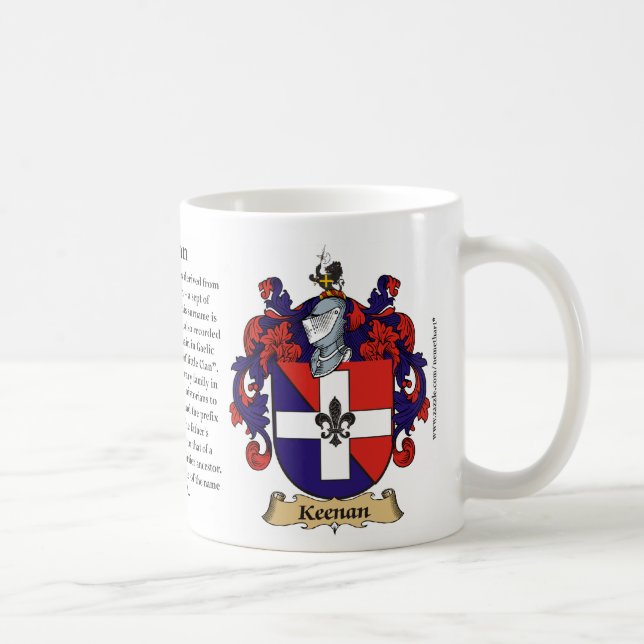 Mug Manteau de famille de Keenan des bras (crête) (Droite)