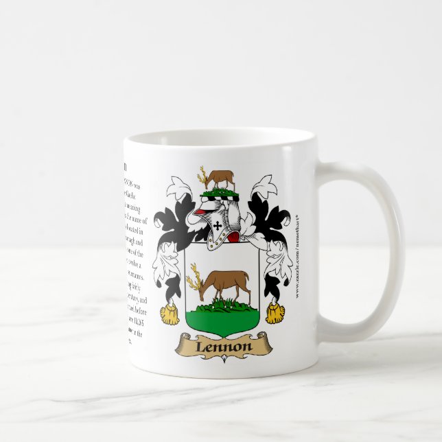 Mug Manteau de famille de Lennon des bras (crête) (Droite)