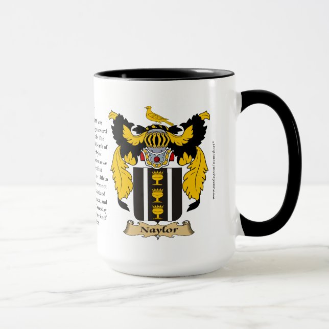 Mug Manteau de famille de Naylor des bras (Droite)