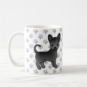Mug Manteau noir lisse Chihuahua Cartoon Chig & Pâtes
