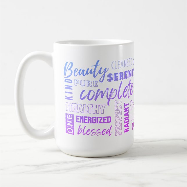 Mug Mantra du matin Je SUIS Inspirationnel Mots Vibe É (Gauche)