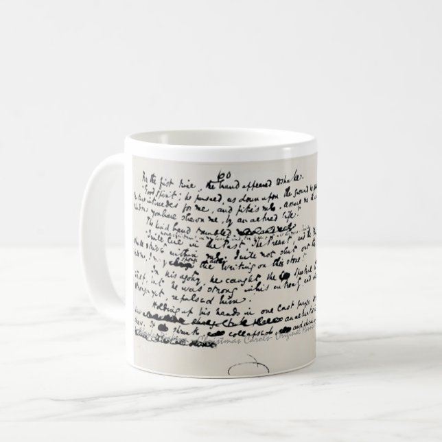 MUG MANUSCRIT DE CHARLES DICKENS DE CHANTS DE NOËL (Devant gauche)