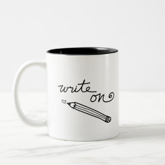 Mug manuscrit de l'écrivain - "Écrire sur"