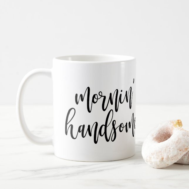 Mug Manuscrit manuscrit noir beau de Mornin (Avec donut)