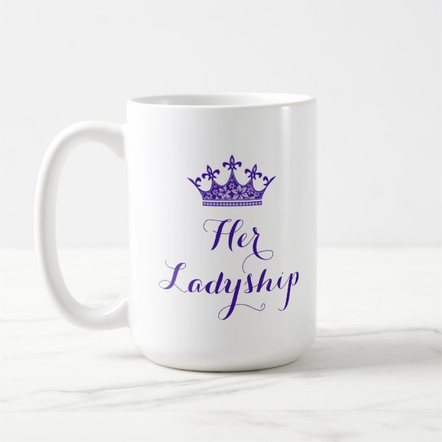 Mug Manuscrit pourpre de Madame de couronne de fleur (Gauche)