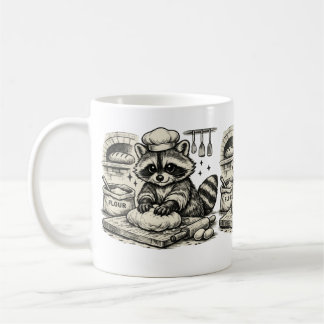 Mug Mapache panadero – Arte vintage de cocina