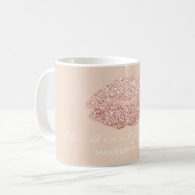 Mug Maquillage Artiste Beauté Studio Rose Parties scin (Devant gauche)