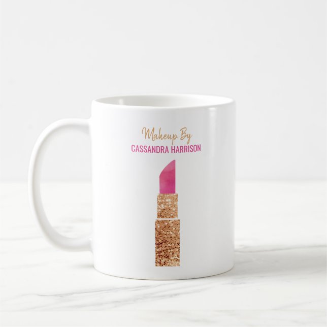 Mug Maquillage Artiste Gold Sequin Aquarelle Beauté Sa (Gauche)