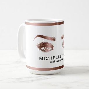 Mug Maquillage Artiste Lashes Rose Gold Eyes Brows