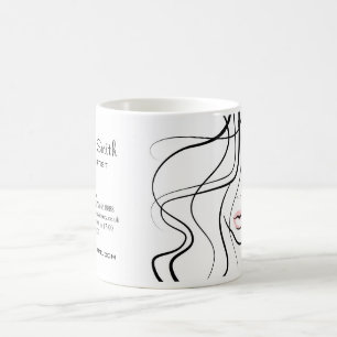 Mug Maquillage féminin minimaliste noir et blanc éléga