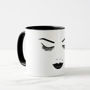 Mug Maquillage Lèvres Noires Visage Sourcils Lèvres Gl