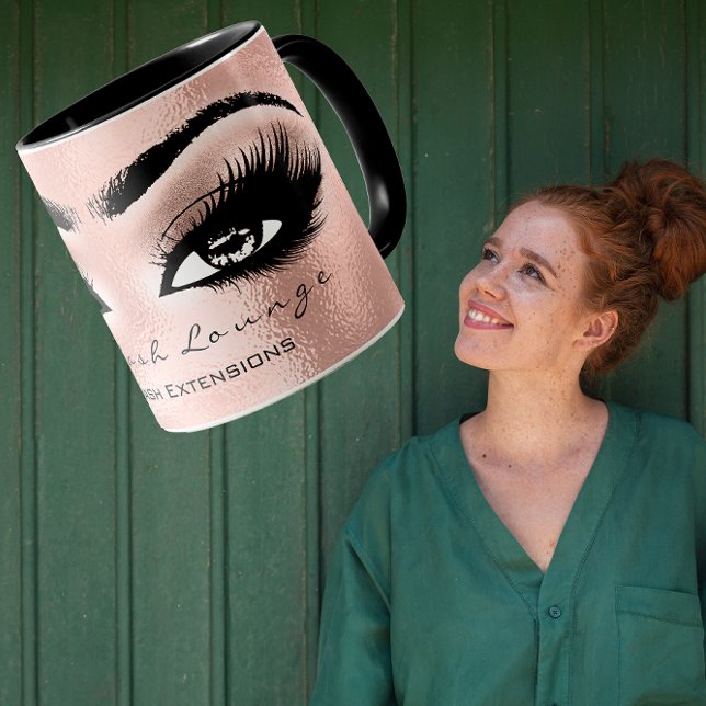 Mug Maquillage oculaire de l'extension Lash Artiste St (Lash Extension Eye Makeup Artist Studio Rose Gold Mug)