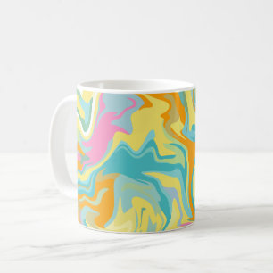 Mug Marbre Abstrait à flanc de bois aux couleurs vives