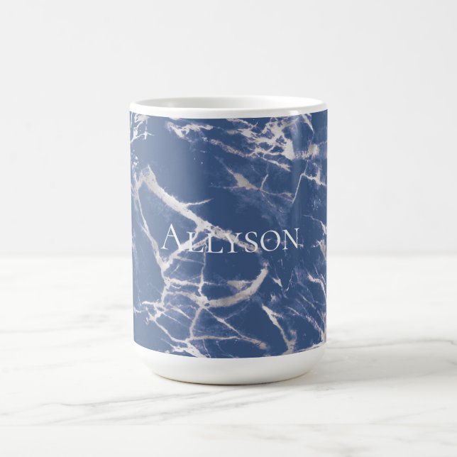 Mug Marbre Argent Bleu (Centre)