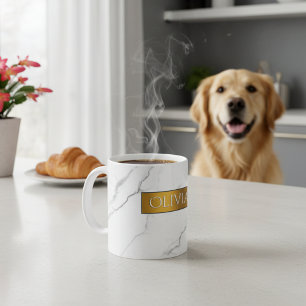 Mug Marbre chic personnalisé et crème de café