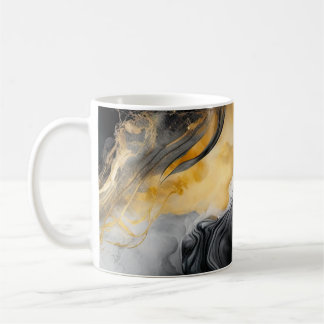 Mug Marbre d'aquarelle noir et or