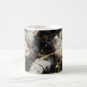 Mug Marbre de luxe blanc, or et noir élégant