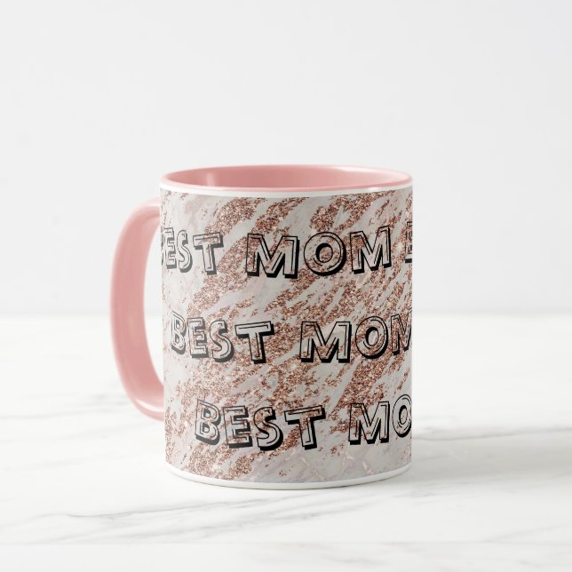 Mug Marbre de luxe Parties scintillant rose rose pâle (Devant gauche)