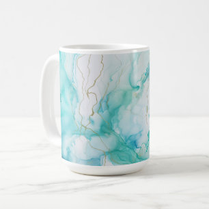 Mug Marbre d'encre Mint Aqua