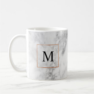 Mug Marbre et Faux Foil Bordure Monogramme Musique ini