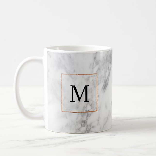 Mug Marbre et Faux Foil Bordure Monogramme Musique ini (Gauche)