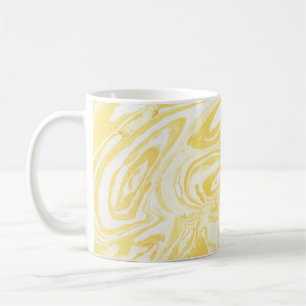 Mug Marbre jaune élégant : Texture dessinée à la main