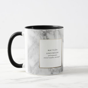 Mug Marbre moderne et géométrie or