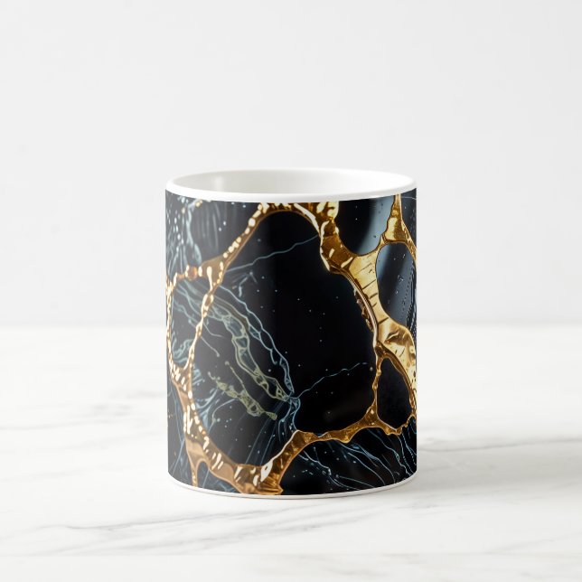 Mug Marbre noir avec Veine or (Centre)