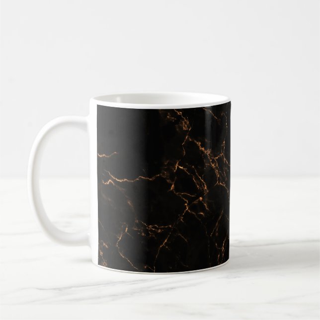 Mug Marbre noir luxueux : Texture élégante (Gauche)