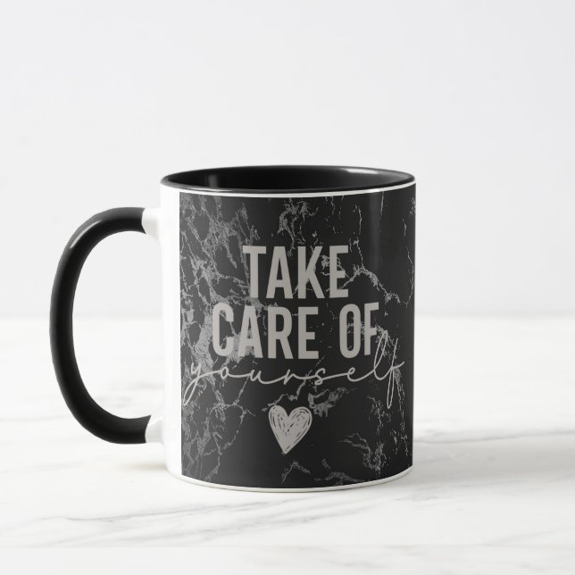 Mug Marbre noir moderne classique (Gauche)