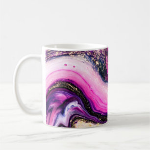 Mug Marbre pourpre avec parties scintillant or