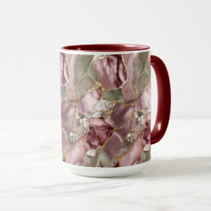 Mug Marbre Rose Veine Dorée Tasse à Café Élégante