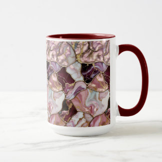 Mug Marbre Rose Veine Dorée Tasse de Café Luxe