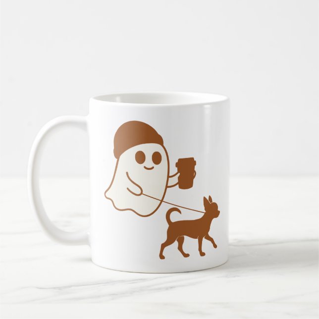 Mug Marche du fantôme mignon Chihuahua (Gauche)