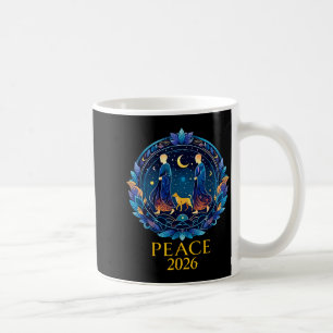 Mug Marche paix 2026 paix mondiale moines avec chien a