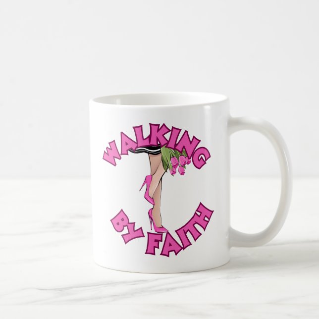 Mug Marcher par la foi - Citation chrétienne inspirant (Droite)